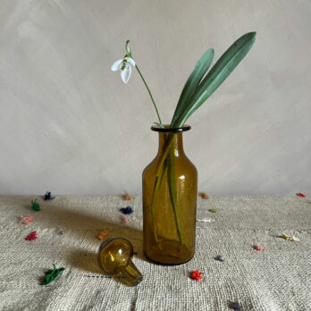 Hand blown Moroccan bottle | Amber