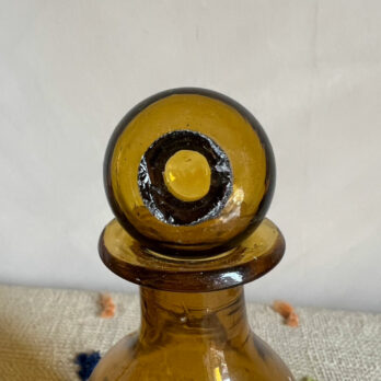 Hand blown Moroccan bottle | Amber