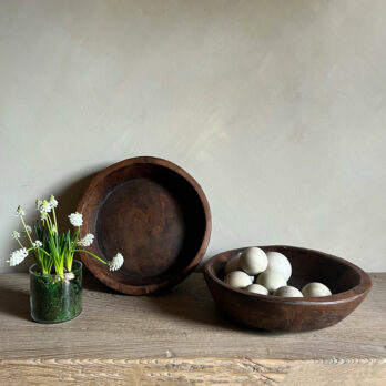 Vintage Dark Wooden Bowl