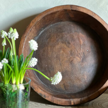 Vintage Dark Wooden Bowl