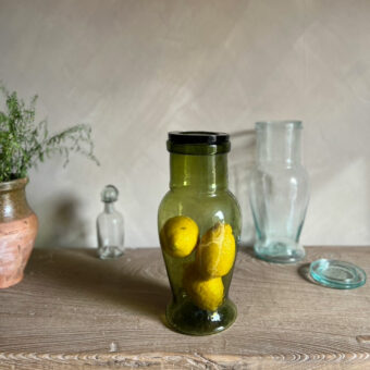 Hand blown Moroccan Jar | green