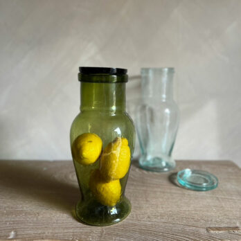 Hand blown Moroccan Jar | green