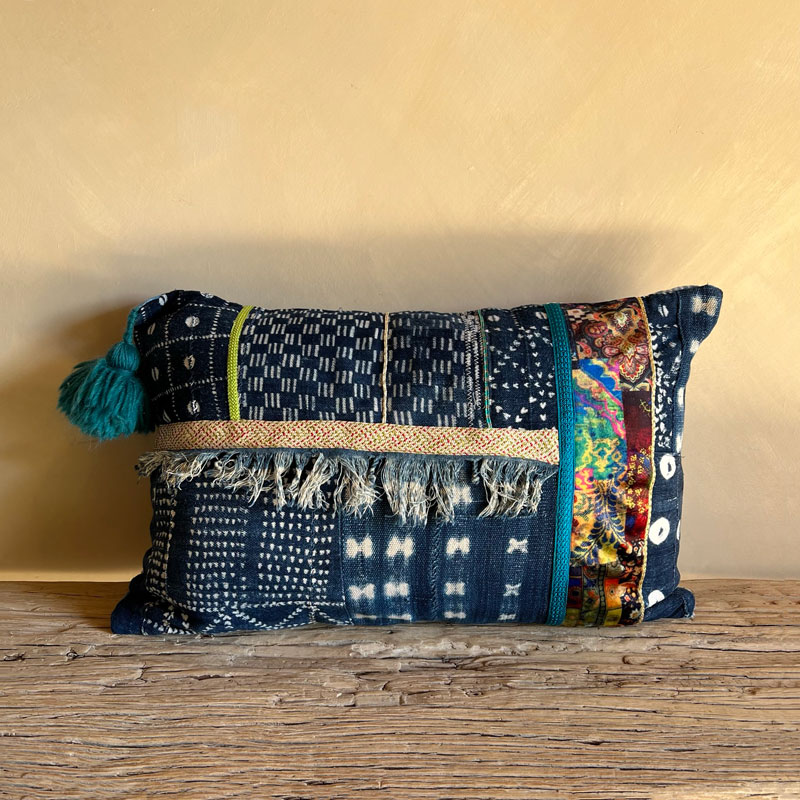 Moroccan cushion with Indigo 3