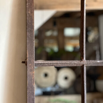 Antique iron window mirror | Laurie
