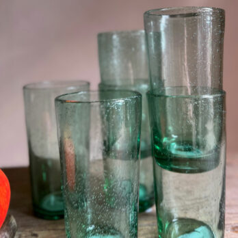 Large water glass with bubbles