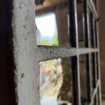 Antique iron window mirror | Heston