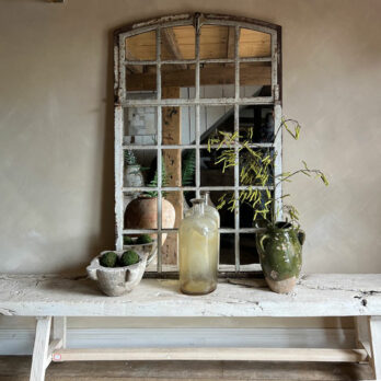 Antique iron window mirror | Heston
