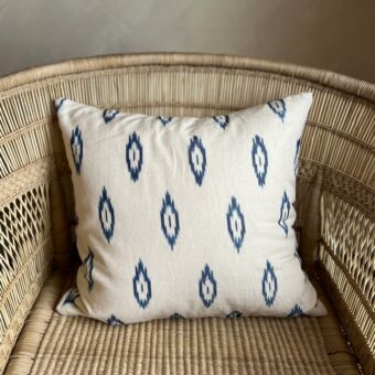 Neutral Ikat cotton cushion 45 x 45cm