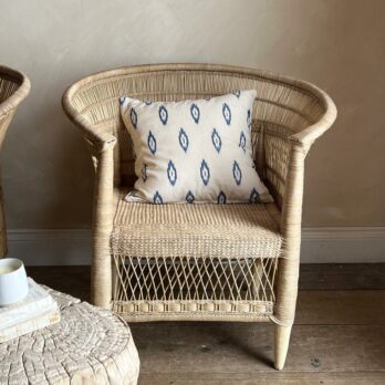 Neutral Ikat cotton cushion 45 x 45cm