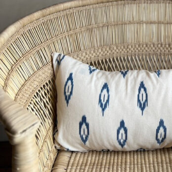 Neutral Ikat bolster cushion 30 x 60cm