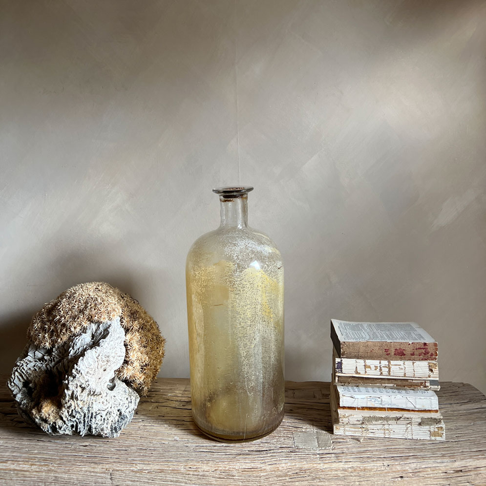 Large clear apothecary bottle