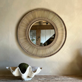 Round Rattan woven mirror
