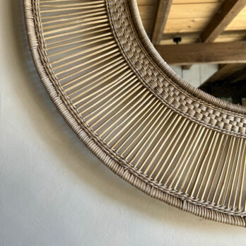 Round Rattan woven mirror