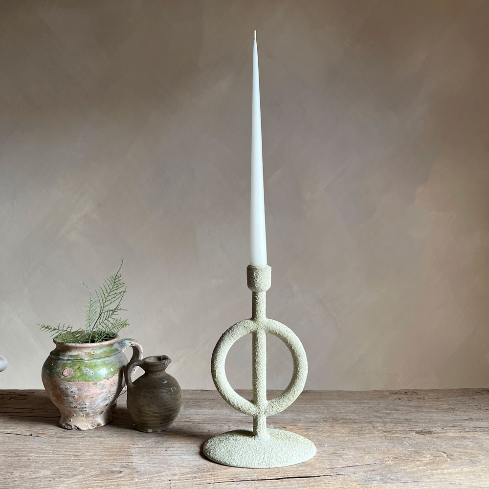 Sculptural rustic textured candlestick