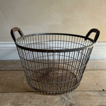 Galvanised Vintage Wire Log Basket Small