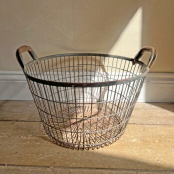 Galvanised Vintage Wire Log Basket Small