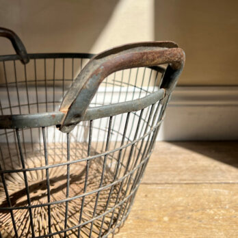 Galvanised Vintage Wire Log Basket Small