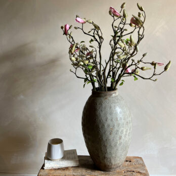 Extra large antique floral motif pot