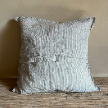 Pinstripe linen cushion 50cm