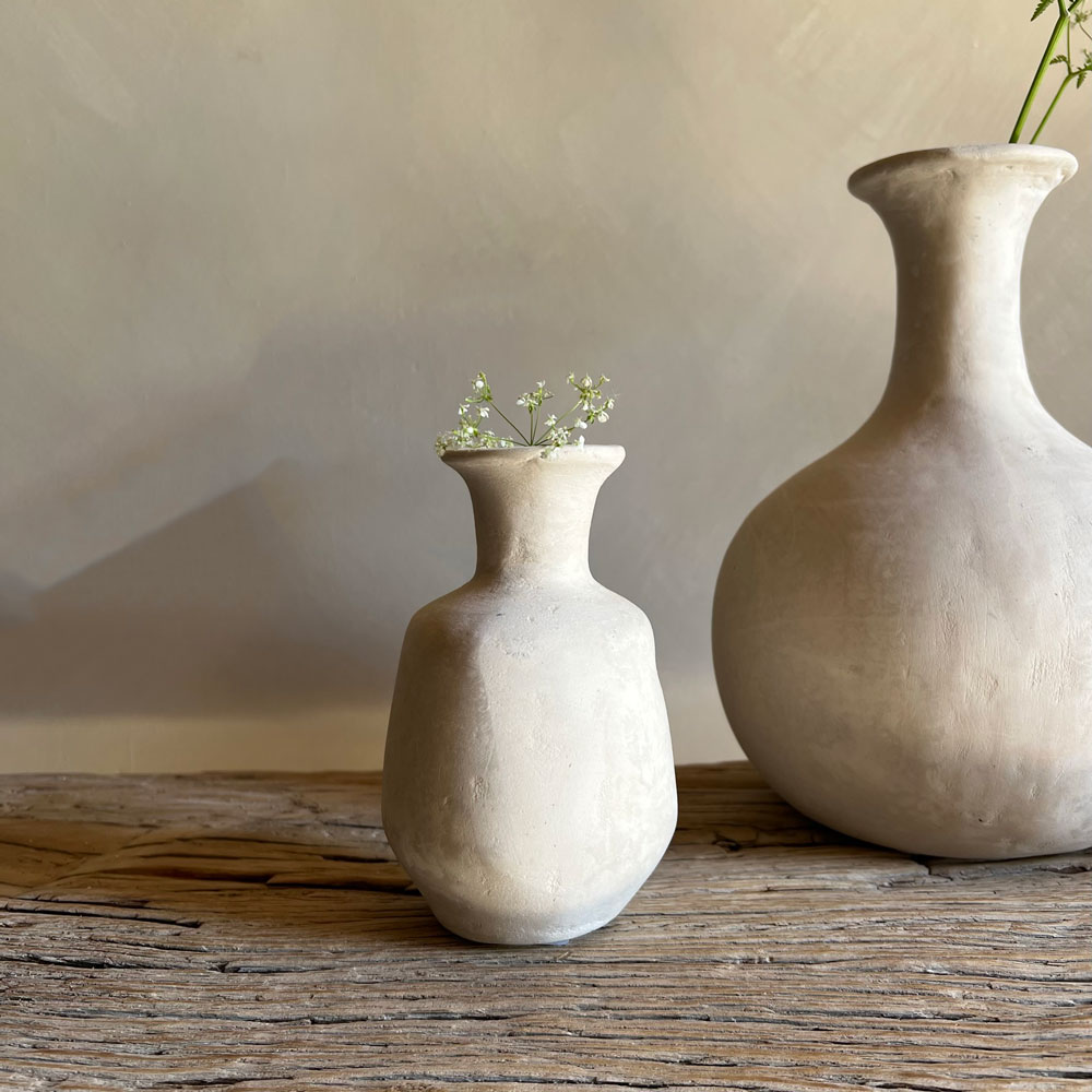 Stoneware neutral vase | H