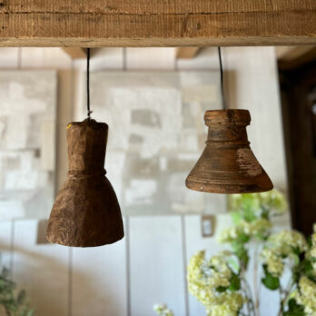 Vintage wooden pendant light