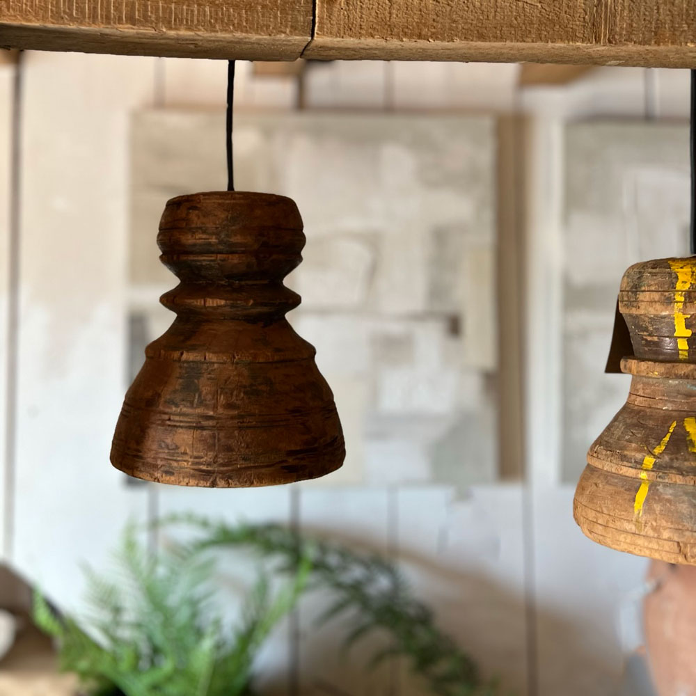 Vintage wooden pendant light