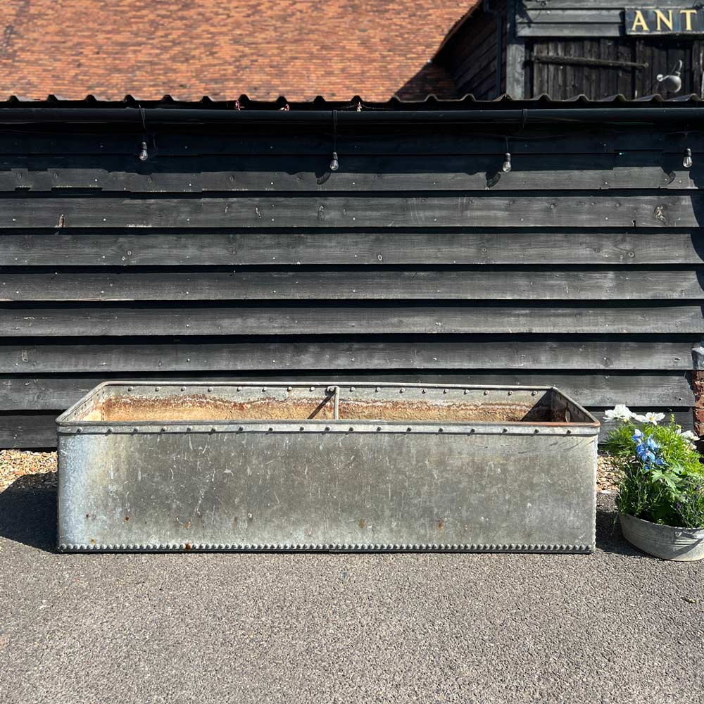Vintage riveted trough planter | BVintage riveted trough planter | B