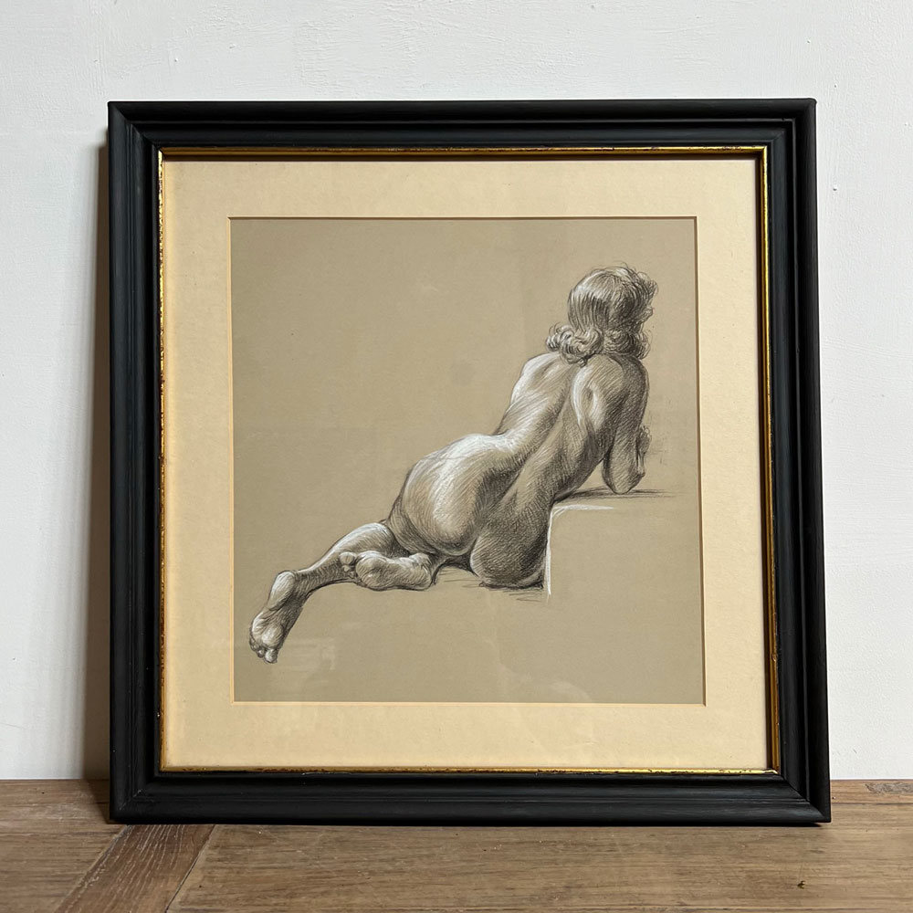 Vintage Nude Pencil Drawing Emma