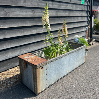 Vintage riveted trough planter | A