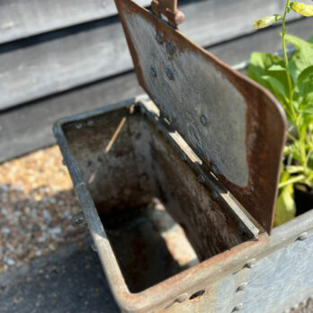 Vintage riveted trough planter | A