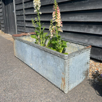 Vintage riveted trough planter | A