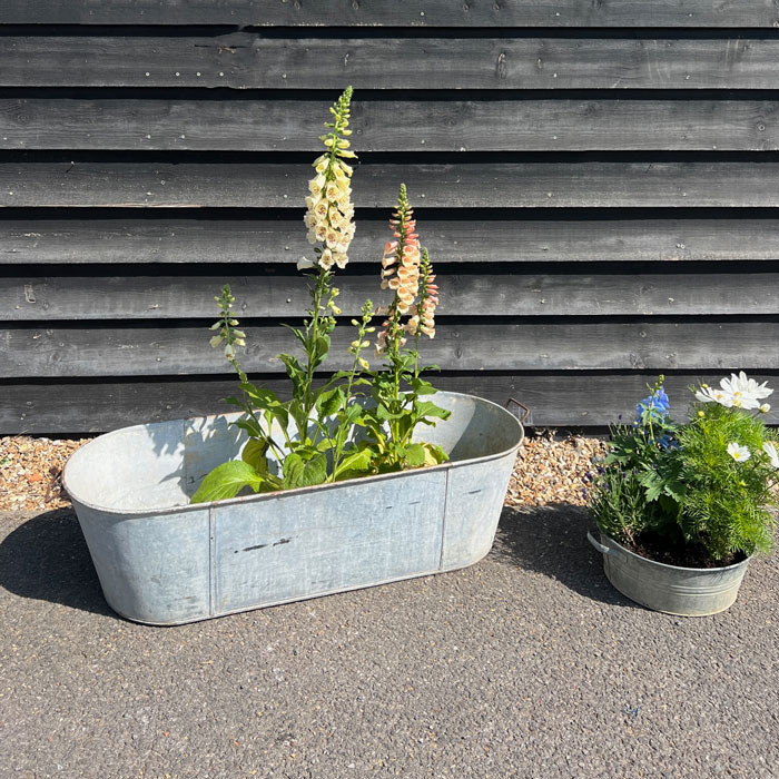 Vintage Galvanised Oval Bath
