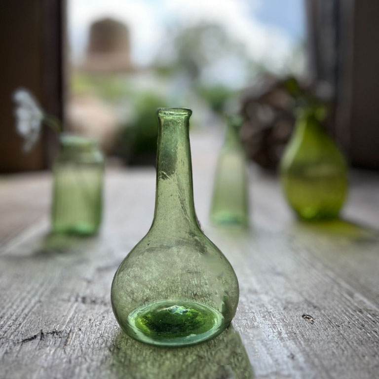 Recycled Glass Bottle Vase Green