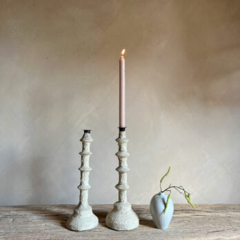 Rustic Paper Mache Candlestick Holder Florence