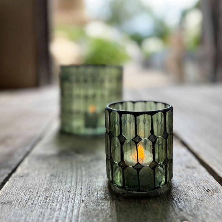 Mosaic Glass Tealight Holder Small