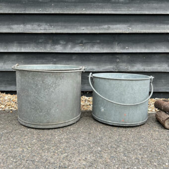 XL Round Galvanised Planters Swing Handle