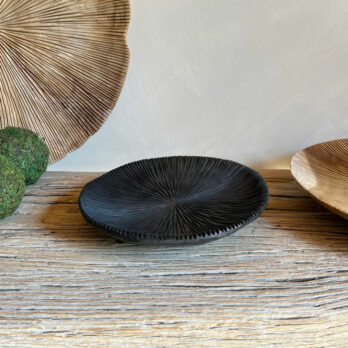 Black carved Teak Plate Small