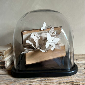 Vintage book dome butterflies