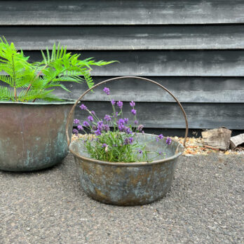 Large Round Brass Pot with Handle