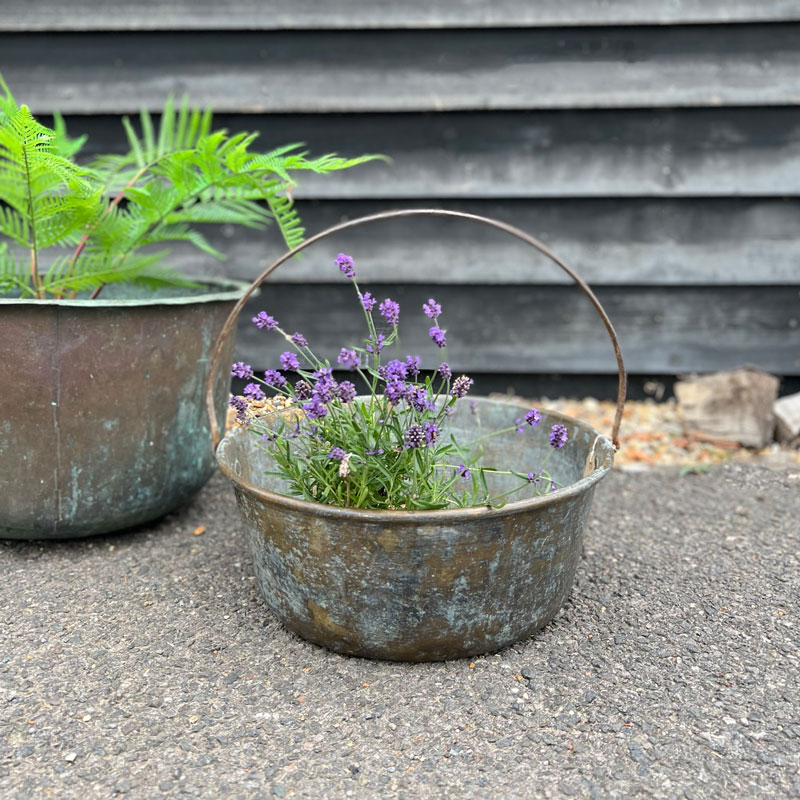 Large Round Brass Pot with Handle