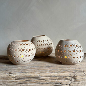 Pale coconut dots lantern