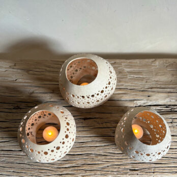 Pale coconut dots lantern