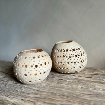 Pale coconut dots lantern