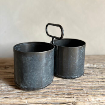 Rustic Metal caddy Pot