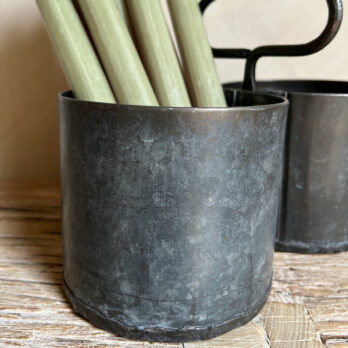 Rustic Metal caddy Pot
