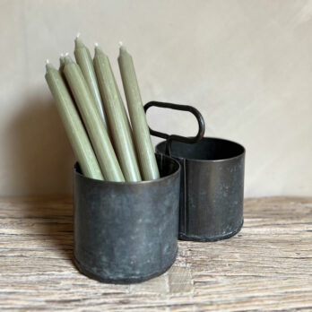 Rustic Metal caddy Pot