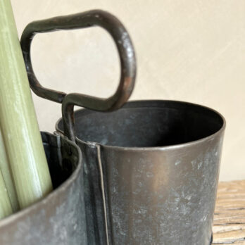 Rustic Metal caddy Pot