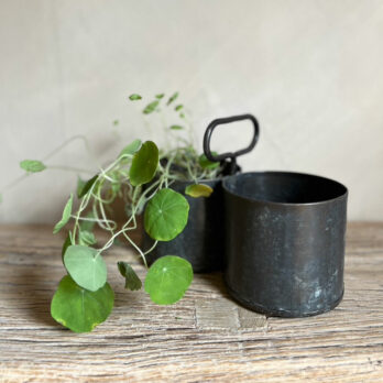Rustic Metal caddy Pot