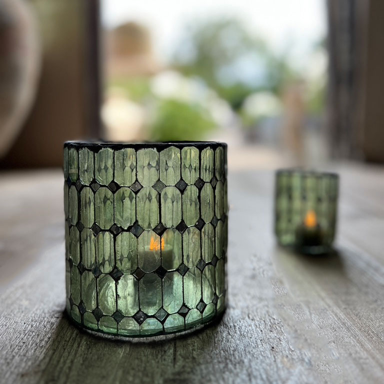 Mosaic Glass Tealight Holder Large