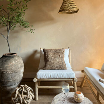 Teak branch outdoor armchair